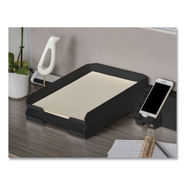 Bostitch® Konnect Stackable Letter Tray, 1 Section, Letter Size Files, 10.13 X 12.25 X 1.63, Black freeshipping - TVN Wholesale